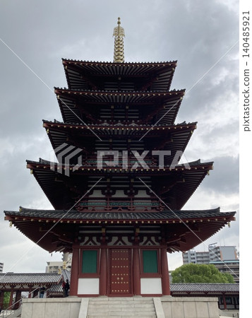 The five-storied pagoda of Shitennoji Temple The five-storied pagoda of Shitennoji Temple 140485921