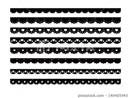 Cute heart and star lace line material - Heart and star lace vector illustration Cute heart and star lace line material - Heart and star lace vector illustration 140485943