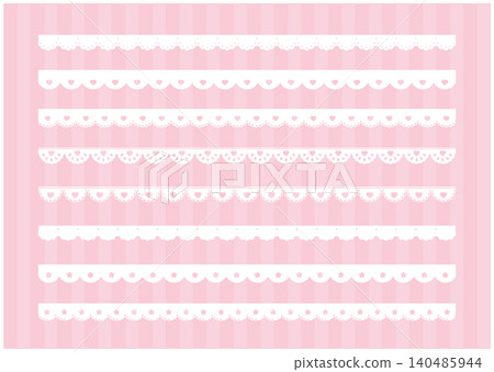 Cute heart and star lace line material - Heart and star lace vector illustration Cute heart and star lace line material - Heart and star lace vector illustration 140485944