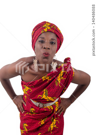 smiling woman in african fashion smiling woman in african fashion 140486088