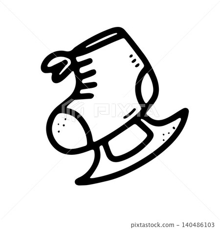 Doodle ice skate. Hand drawn winter sport equipment Doodle ice skate. Hand drawn winter sport equipment 140486103