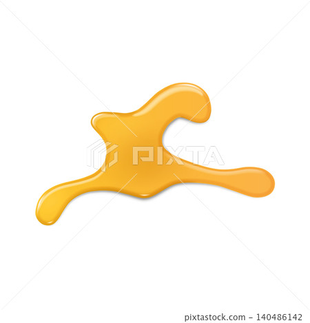 An abstract puddle of golden natural honey, irregular in shape. 140486142