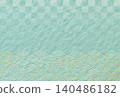 夏季/日式圖案，淺藍色，高品質和紙背景 140486182