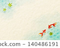 夏日賀卡，日式圖案：和紙背景上的金魚。 140486191