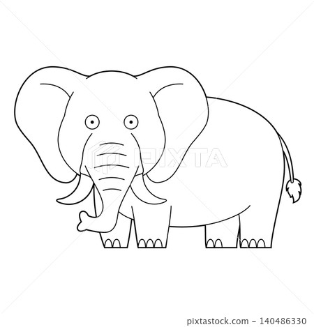 Easy coloring cartoon vector illustration of an elephant isolated on white background Easy coloring cartoon vector illustration of an elephant isolated on white background 140486330