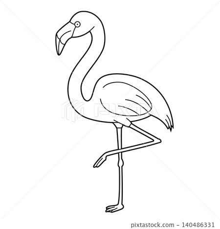 Easy coloring cartoon vector illustration of a flamingo kangaroo isolated on white background Easy coloring cartoon vector illustration of a flamingo kangaroo isolated on white background 140486331