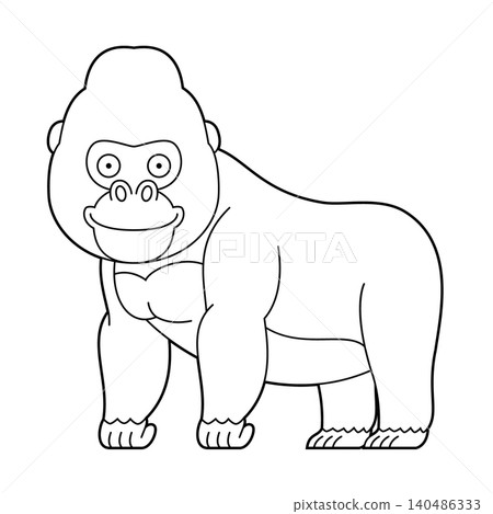 Easy coloring cartoon vector illustration of a gorilla isolated on white background Easy coloring cartoon vector illustration of a gorilla isolated on white background 140486333