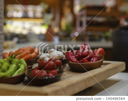 fresh vegetables at the hotel buffet fresh vegetables at the hotel buffet 140486564