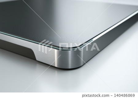 Detached metallic module showcasing a sleek matte finish on a smooth surface Detached metallic module showcasing a sleek matte finish on a smooth surface 140486869