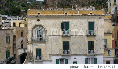 Atrani, Italy along the Amalfi Coast at dusk. Atrani, Italy along the Amalfi Coast at dusk. 140487051