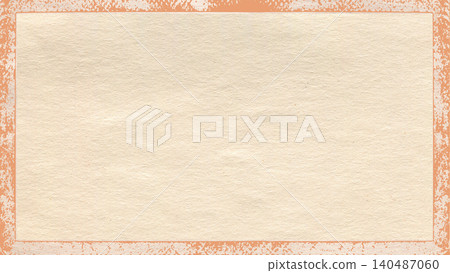 A textured beige paper background with a distressed orange border frame 140487060
