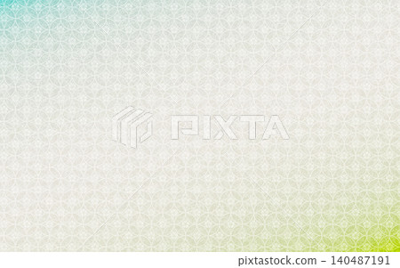 Seamless Japanese-style washi paper pattern. Blue, white, and green gradient, floral Shippo pattern. Seamless Japanese-style washi paper pattern. Blue, white, and green gradient, floral Shippo pattern. 140487191