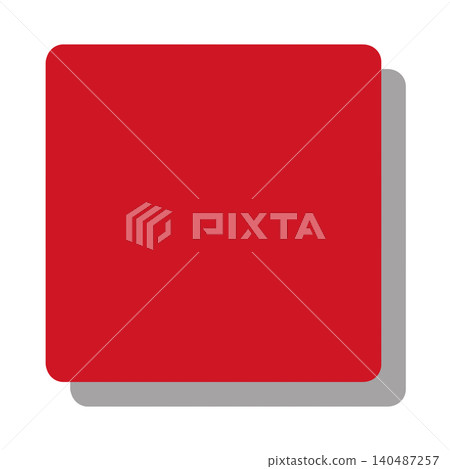 A red, rounded-corner square with a shadow in the bottom right corner, which can be used as a background or icon base. 140487257