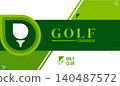 Modern Golf Ball Tournament Background Template. Minimal Flat Design with Green Abstract Shapes .Vector template 140487572