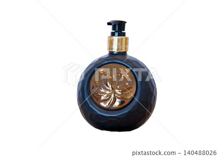 Shiny Black Gold and Rose Gold Decorative Dispenser Pair for Contemporary Bathroom Interior, Isolated on White Background Shiny Black Gold and Rose Gold Decorative Dispenser Pair for Contemporary Bathroom Interior, Isolated on White Background 140488026