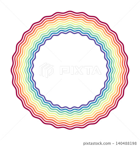 vibrant wavy lines circle frame vector illustration 140488198