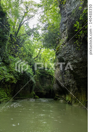 Martvil Canyon is a popular natural attraction in the Samegrelo region of Georgia. Martvil Canyon is a popular natural attraction in the Samegrelo region of Georgia. 140488350