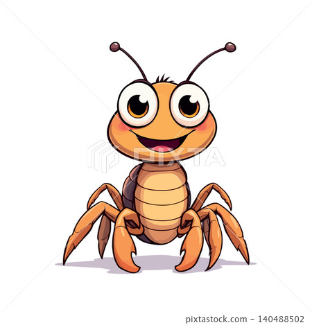 Vsai friendly cartoon ant character smiling with big eyes 140488502
