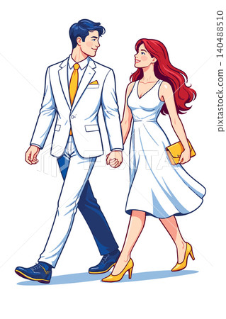 Vsai couple walking hand in hand, celebrating love Vsai couple walking hand in hand, celebrating love 140488510