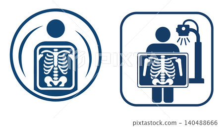 Vsai person undergoing medical imaging with x ray diagnosis icon 140488666