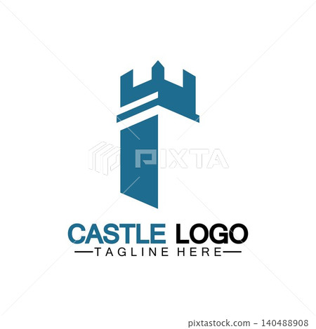 Castle Logo symbol vector illustration design template 140488908