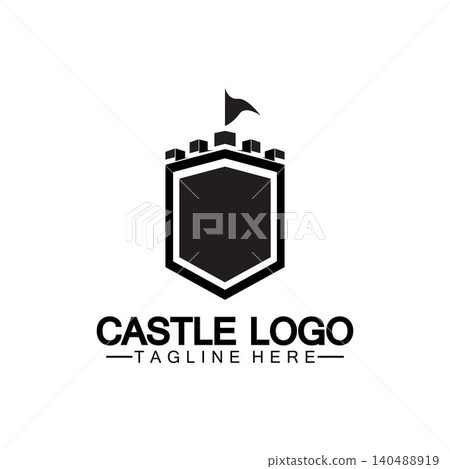 Castle Logo symbol vector illustration design template Castle Logo symbol vector illustration design template 140488919