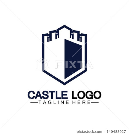 Castle Logo symbol vector illustration design template 140488927