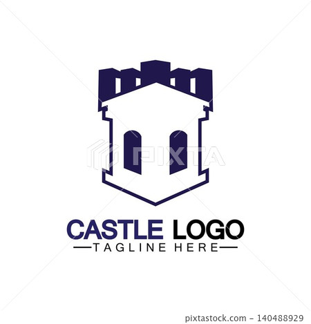 Castle Logo symbol vector illustration design template 140488929