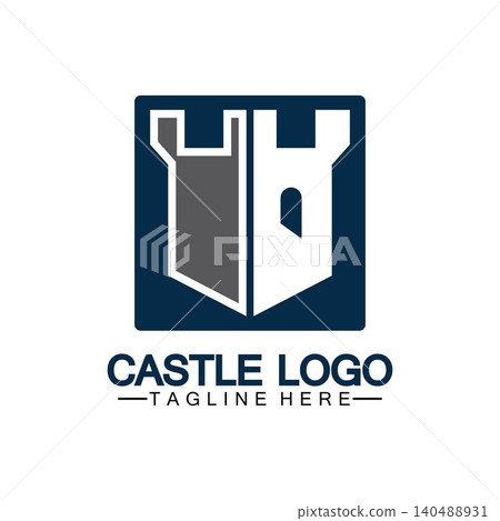 Castle Logo symbol vector illustration design template 140488931