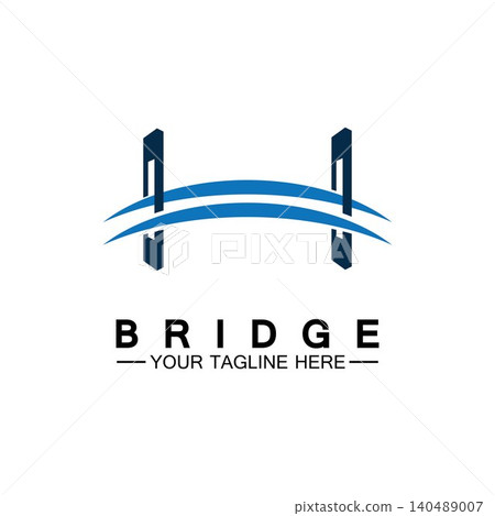 Bridge logo vector icon illustration design template Bridge logo vector icon illustration design template 140489007