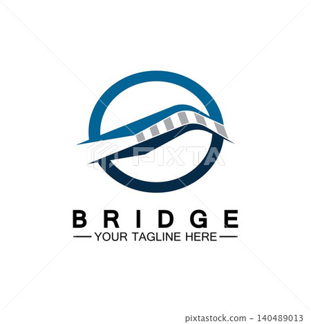 Bridge logo vector icon illustration design template Bridge logo vector icon illustration design template 140489013