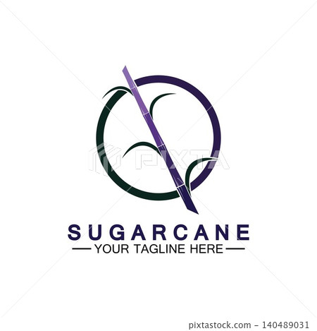 Sugar cane logo icon symbol vector illustration design template 140489031