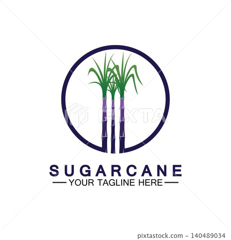 Sugar cane logo icon symbol vector illustration design template Sugar cane logo icon symbol vector illustration design template 140489034