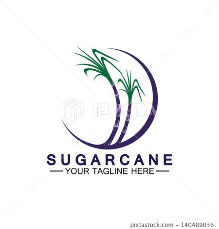 Sugar cane logo icon symbol vector illustration design template Sugar cane logo icon symbol vector illustration design template 140489036