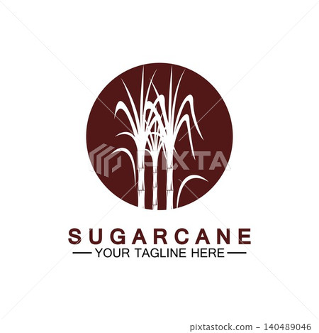 Sugar cane logo icon symbol vector illustration design template 140489046