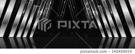 Award ceremony background with golden shapes and light rays. Abstract luxury wide banner Award ceremony background with golden shapes and light rays. Abstract luxury wide banner 140489059