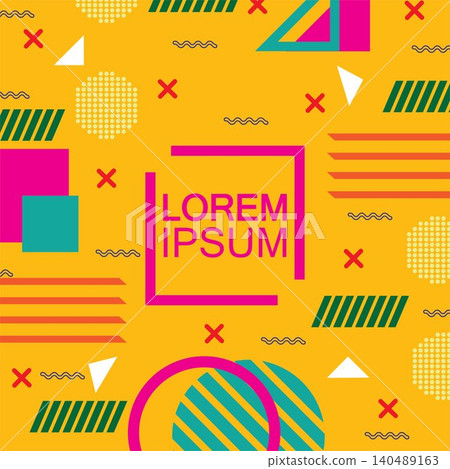 Memphis background with abstract colorful geometric shape, can be used for banner sale, wallpaper, for, brochure,Magazine Cover, Poster, Etc. Memphis background with abstract colorful geometric shape, can be used for banner sale, wallpaper, for, brochure,Magazine Cover, Poster, Etc. 140489163
