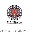 Circle pattern petal Flower Mandala Vector logo template illustration. Colorful template for spiritual retreat or yoga studio,Ornamental business cards,vintage luxury, ornamental decoration 140489296
