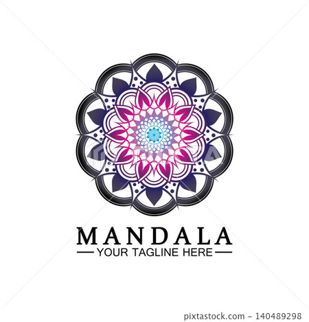 Circle pattern petal Flower Mandala Vector logo template illustration. Colorful template for spiritual retreat or yoga studio,Ornamental business cards,vintage luxury, ornamental decoration Circle pattern petal Flower Mandala Vector logo template illustration. Colorful template for spiritual retreat or yoga studio,Ornamental business cards,vintage luxury, ornamental decoration 140489298