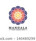 Circle pattern petal Flower Mandala Vector logo template illustration. Colorful template for spiritual retreat or yoga studio,Ornamental business cards,vintage luxury, ornamental decoration 140489299
