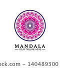 Circle pattern petal Flower Mandala Vector logo template illustration. Colorful template for spiritual retreat or yoga studio,Ornamental business cards,vintage luxury, ornamental decoration 140489300