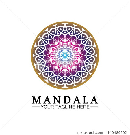 Circle pattern petal Flower Mandala Vector logo template illustration. Colorful template for spiritual retreat or yoga studio,Ornamental business cards,vintage luxury, ornamental decoration Circle pattern petal Flower Mandala Vector logo template illustration. Colorful template for spiritual retreat or yoga studio,Ornamental business cards,vintage luxury, ornamental decoration 140489302