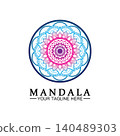 Circle pattern petal Flower Mandala Vector logo template illustration. Colorful template for spiritual retreat or yoga studio,Ornamental business cards,vintage luxury, ornamental decoration 140489303