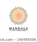 Circle pattern petal Flower Mandala Vector logo template illustration. Colorful template for spiritual retreat or yoga studio,Ornamental business cards,vintage luxury, ornamental decoration 140489306