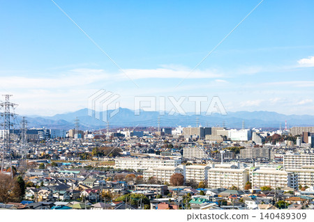 【東京】郊區住宅區的景色 140489309
