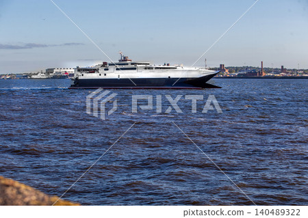 Ave landscape Ferry (vessel carrying cars and passengers to the Isle of Man) Ave landscape Ferry (vessel carrying cars and passengers to the Isle of Man) 140489322