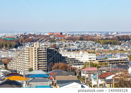 [Hino City, Tokyo] Scenery of a suburban residential area 140489326