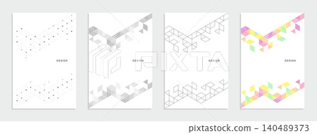 Abstract geometric technological company brochure. Vector business flyer. 140489373