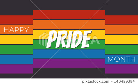pride month graphic with abstract rainbow flag pride month graphic with abstract rainbow flag 140489394