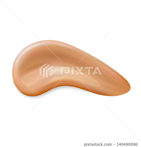 A realistic isolated smear of liquid beige foundation with a glossy sheen. A realistic isolated smear of liquid beige foundation with a glossy sheen. 140490896